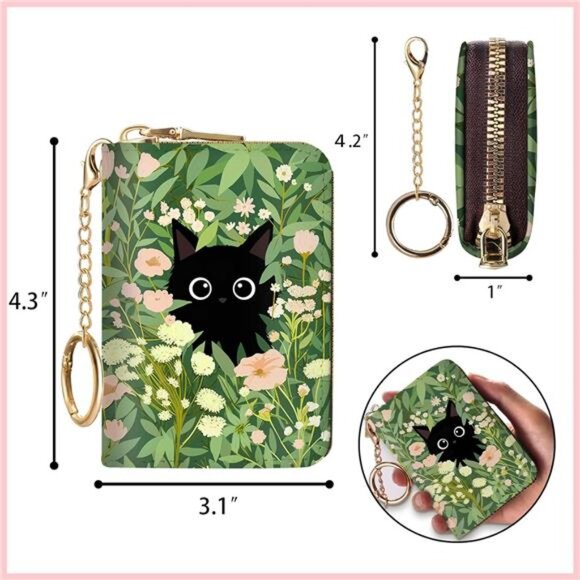 Women's Black Cat Floral RFID Wallet Black Cat Floral - Picture 6 of 6